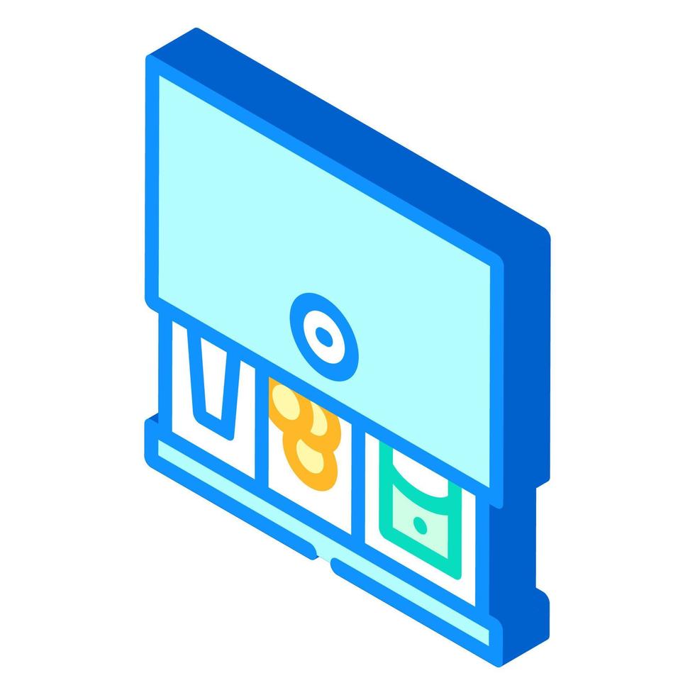 cash drawer isometric icon vector illustration color