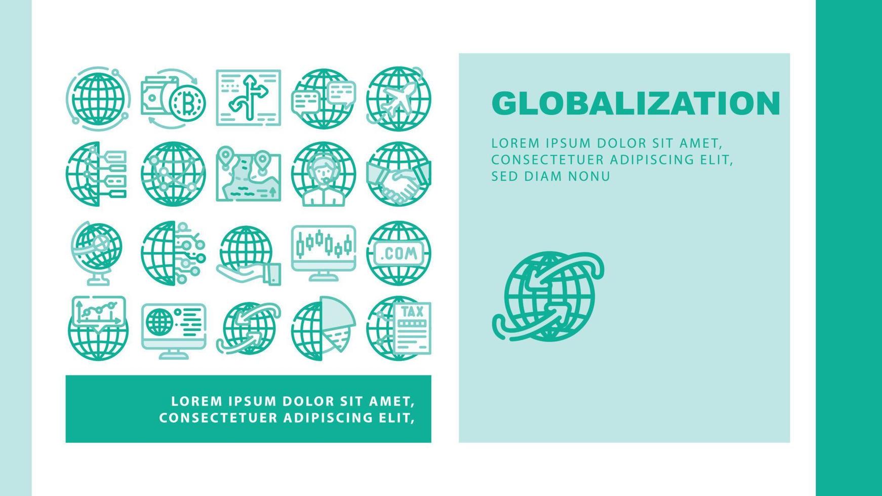 Globalization Worldwide Business Landing Header Vector