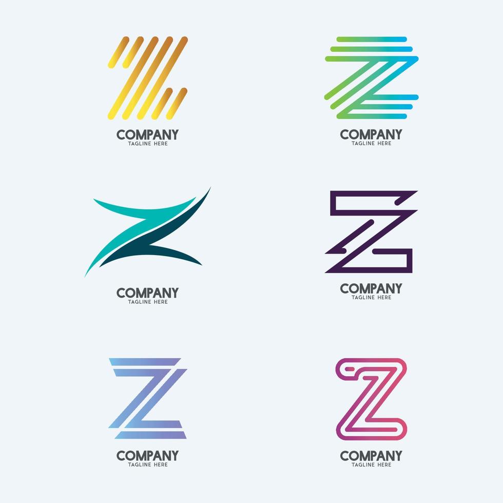 Creative Minimal Letter Z logo design 2. Premium business logotype. vector