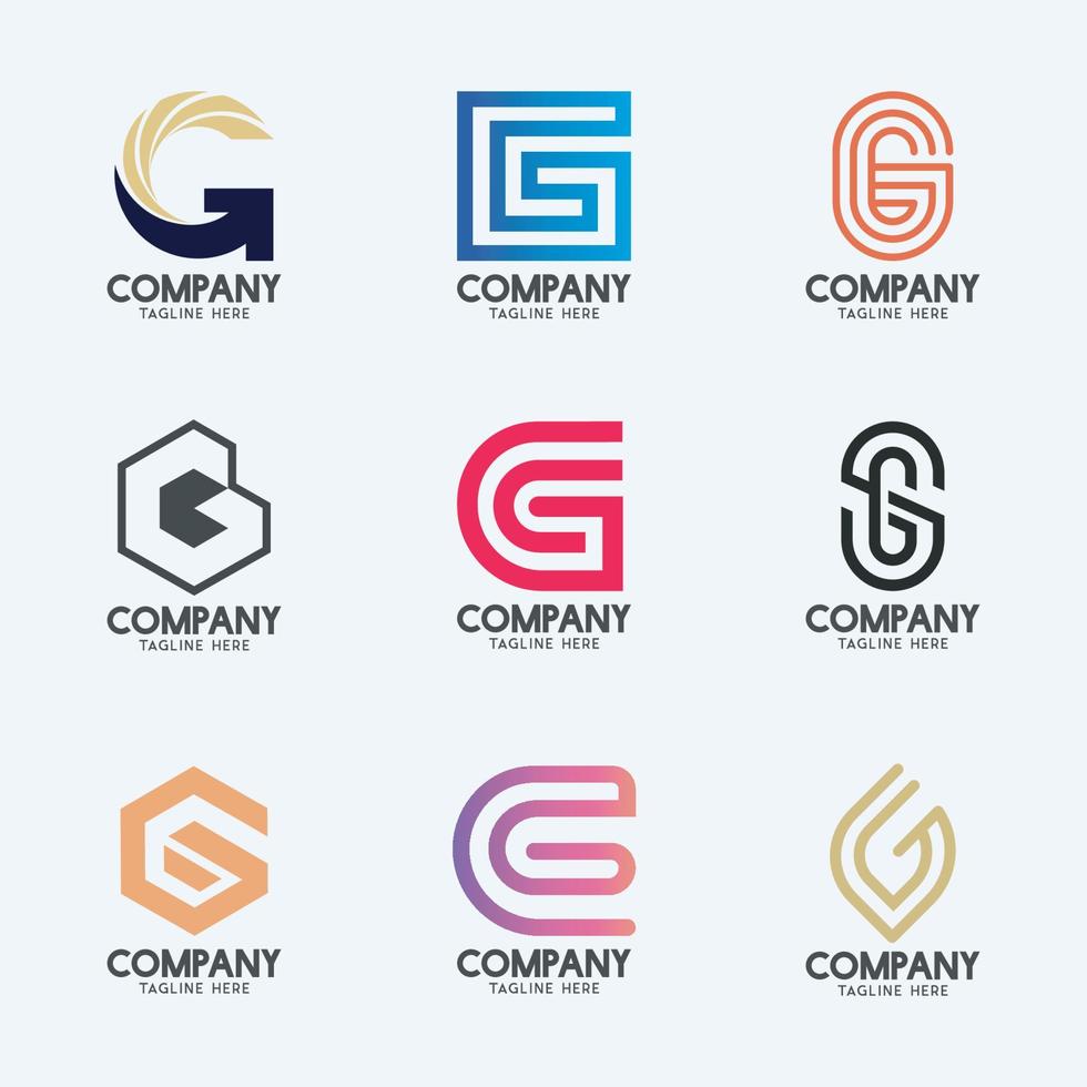 Creative Minimal Letter G logo design. Premium business logotype. vector