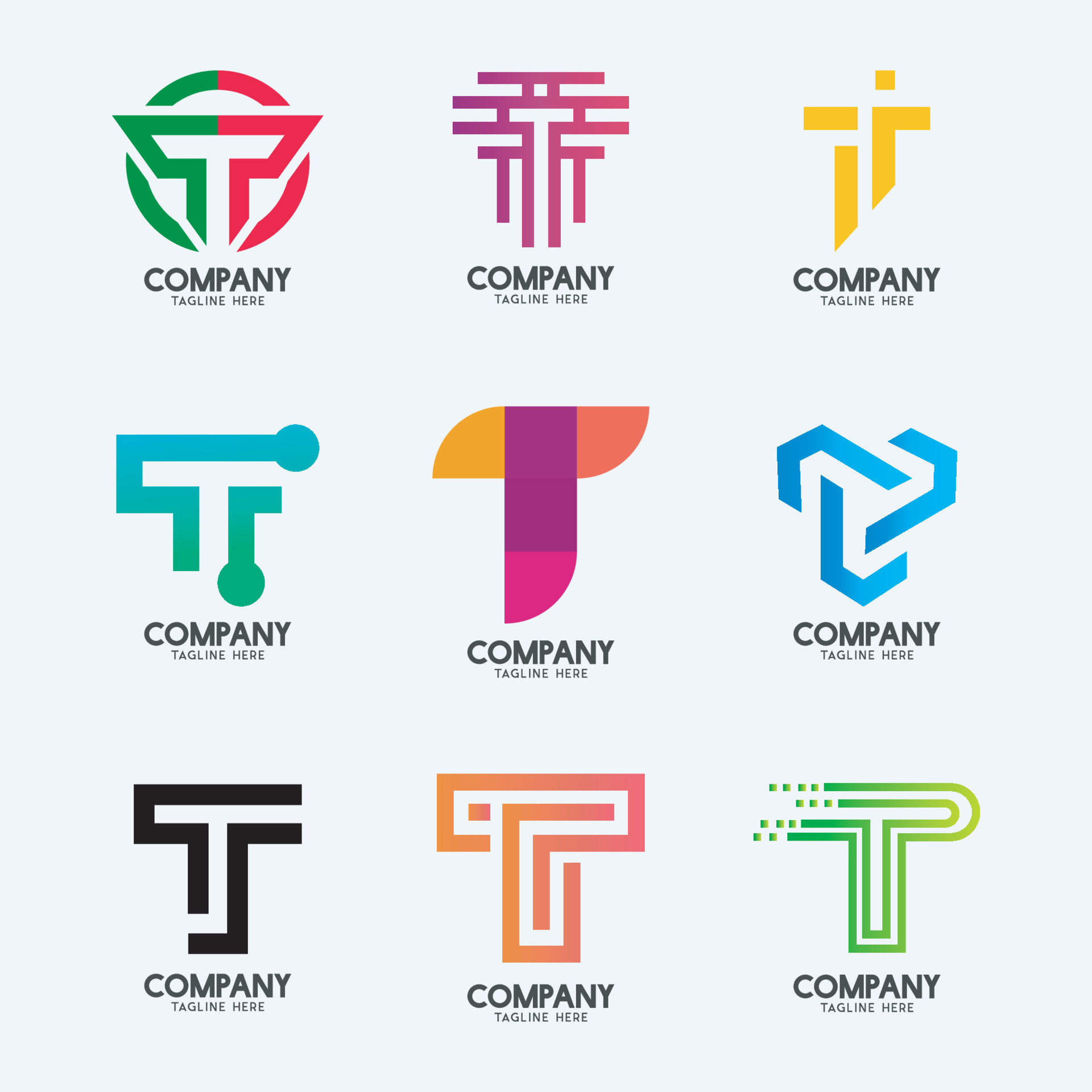 Premium Vector  Collection letter t monogram logo design