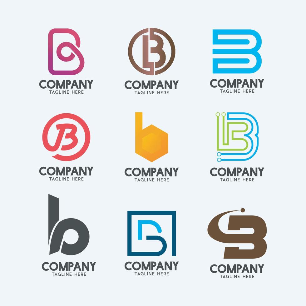 diseño creativo del logotipo de la letra b mínima. logotipo de empresa premium. vector