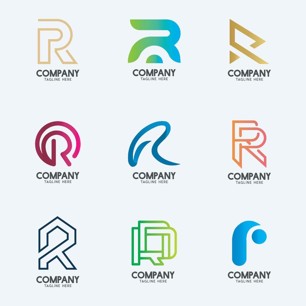 diseño creativo del logotipo de la letra r mínima. logotipo de empresa premium. vector