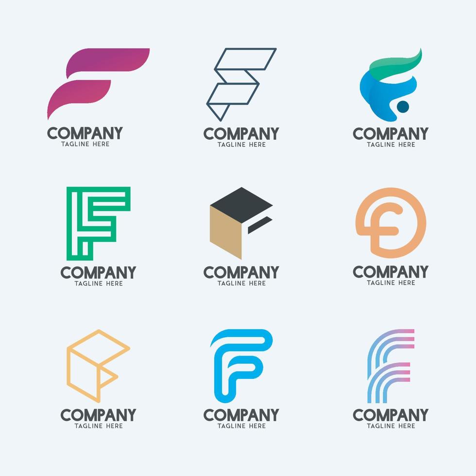 diseño creativo mínimo del logotipo de la letra f. logotipo de empresa premium. vector