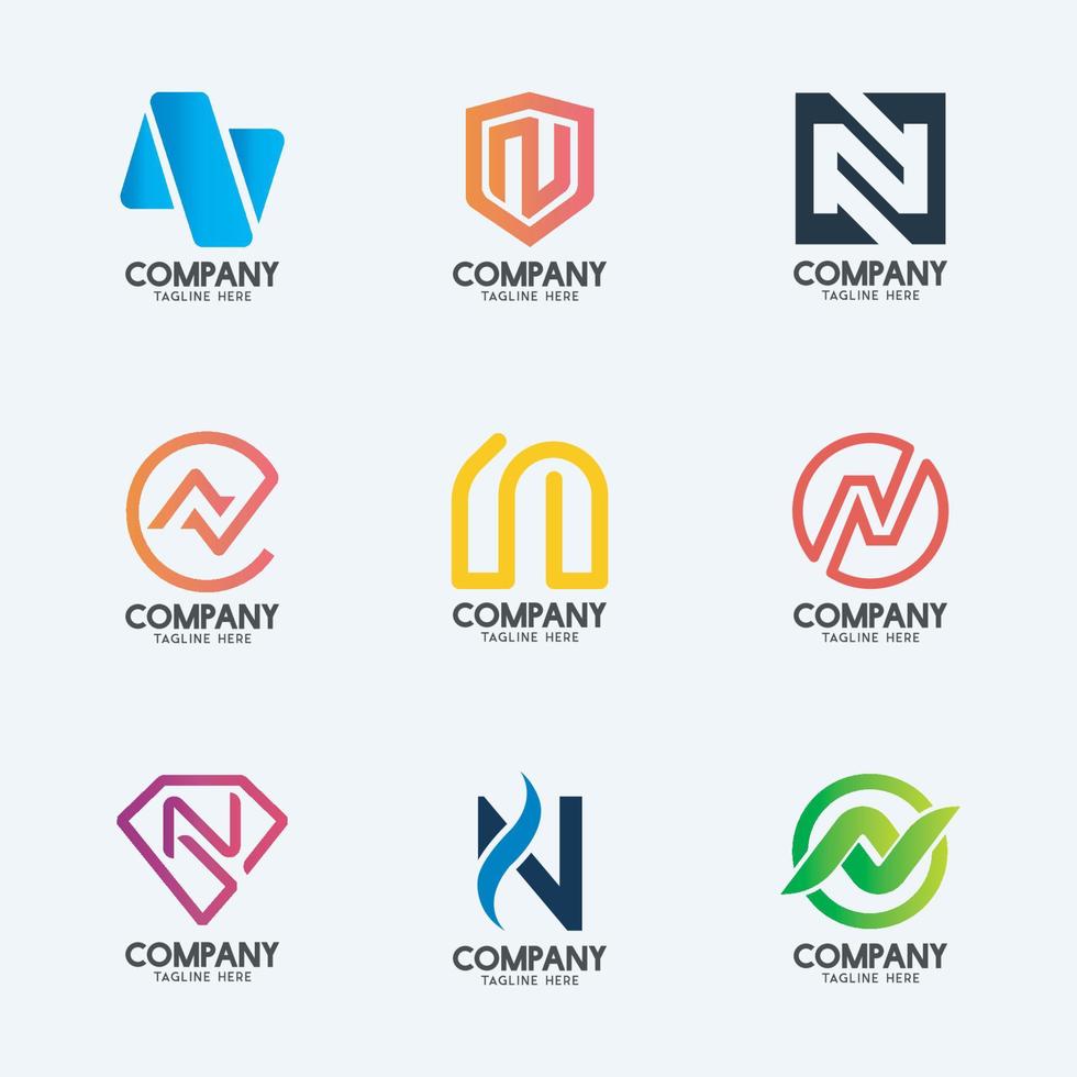 diseño creativo mínimo del logotipo de la letra n. logotipo de empresa premium. vector