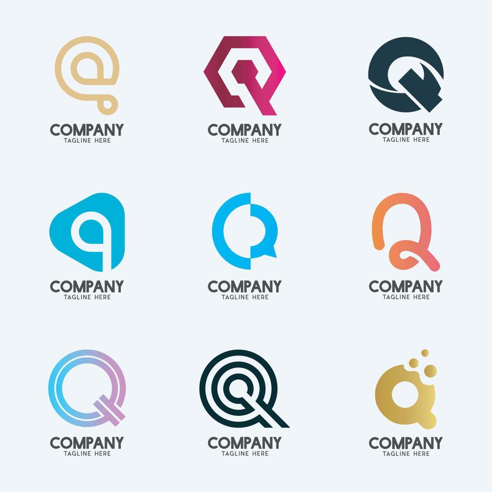 Creative Minimal Letter Q logo design. Premium business logotype. vector