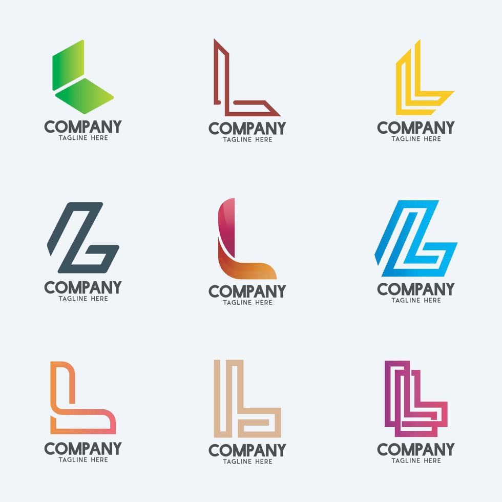 Creative Minimal Letter L logo design 2. Premium business logotype. vector