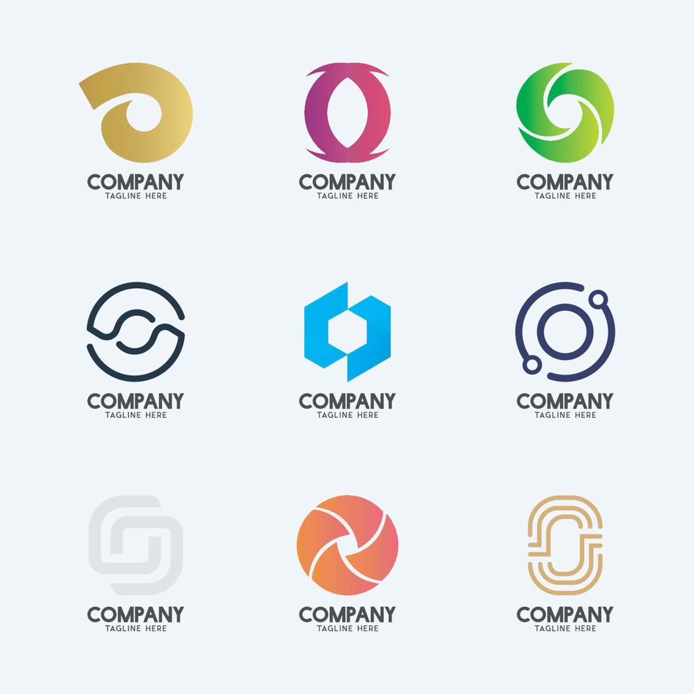 Creative Minimal Letter O logo design 2. Premium business logotype. vector