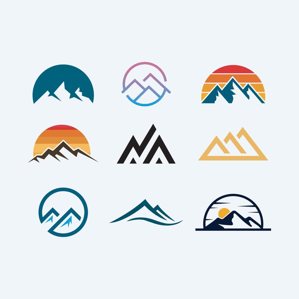 mountain logos collection symbol designs for business vector