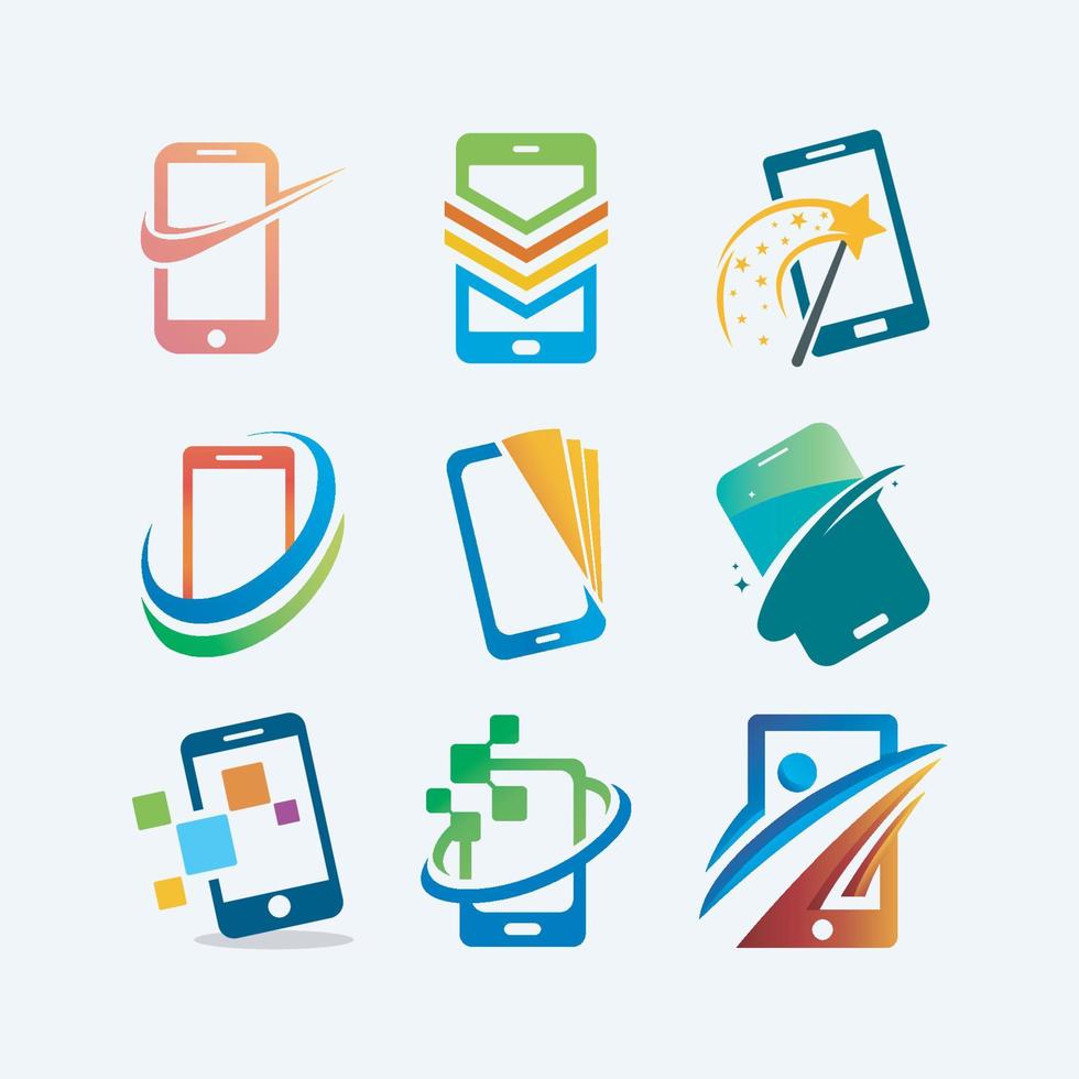 mobile logos collection symbol designs for business vector