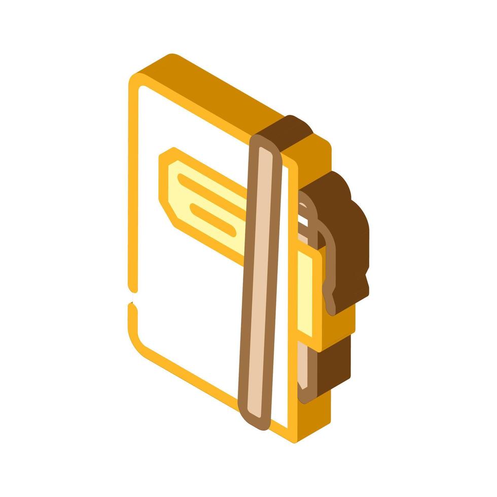 notebook and pencil isometric icon vector illustration