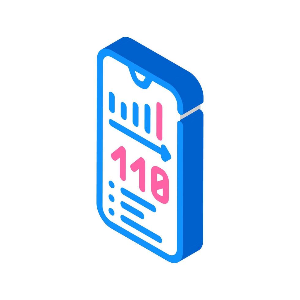 weight control phone app isometric icon vector illustration