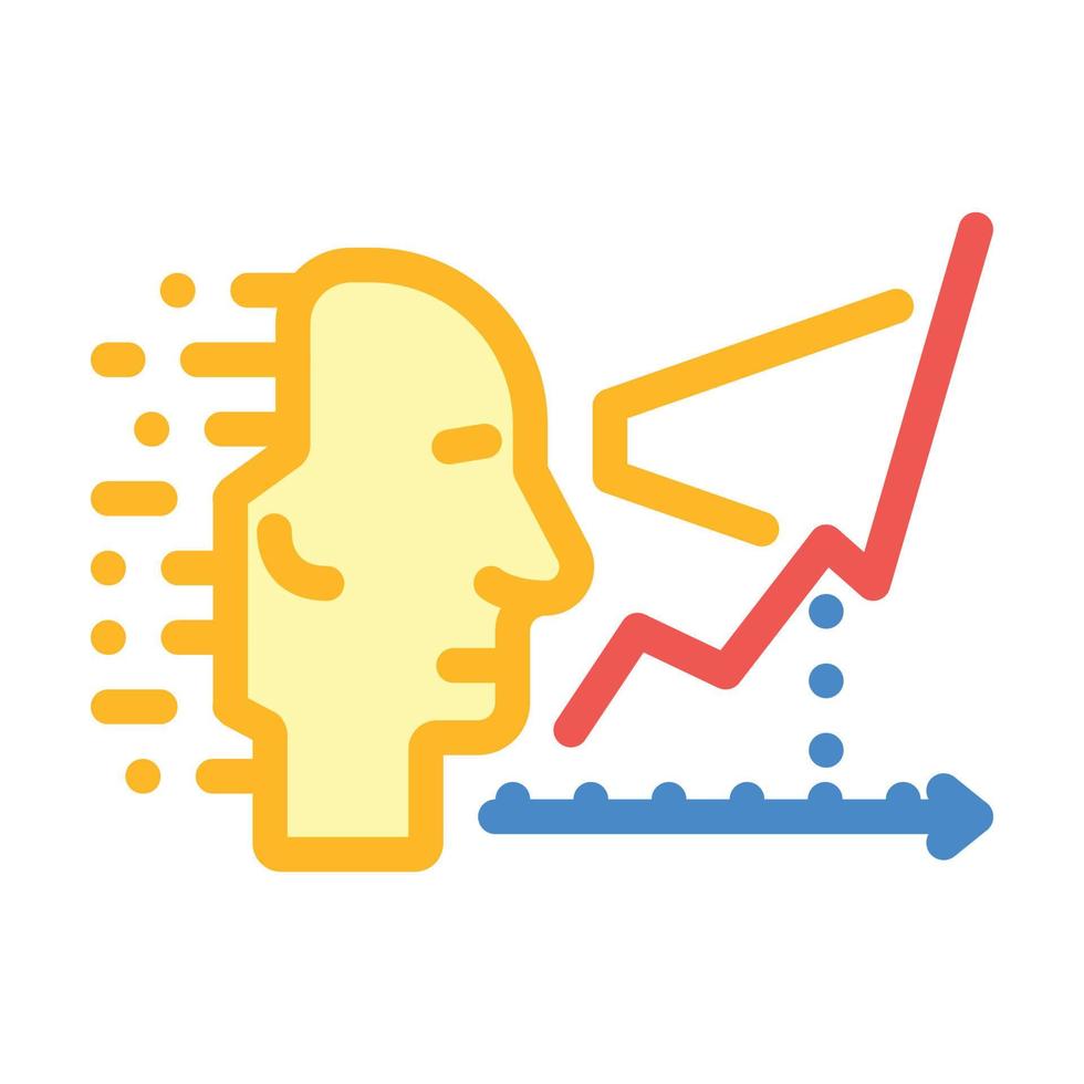 artificial intelligence analytics color icon vector illustration