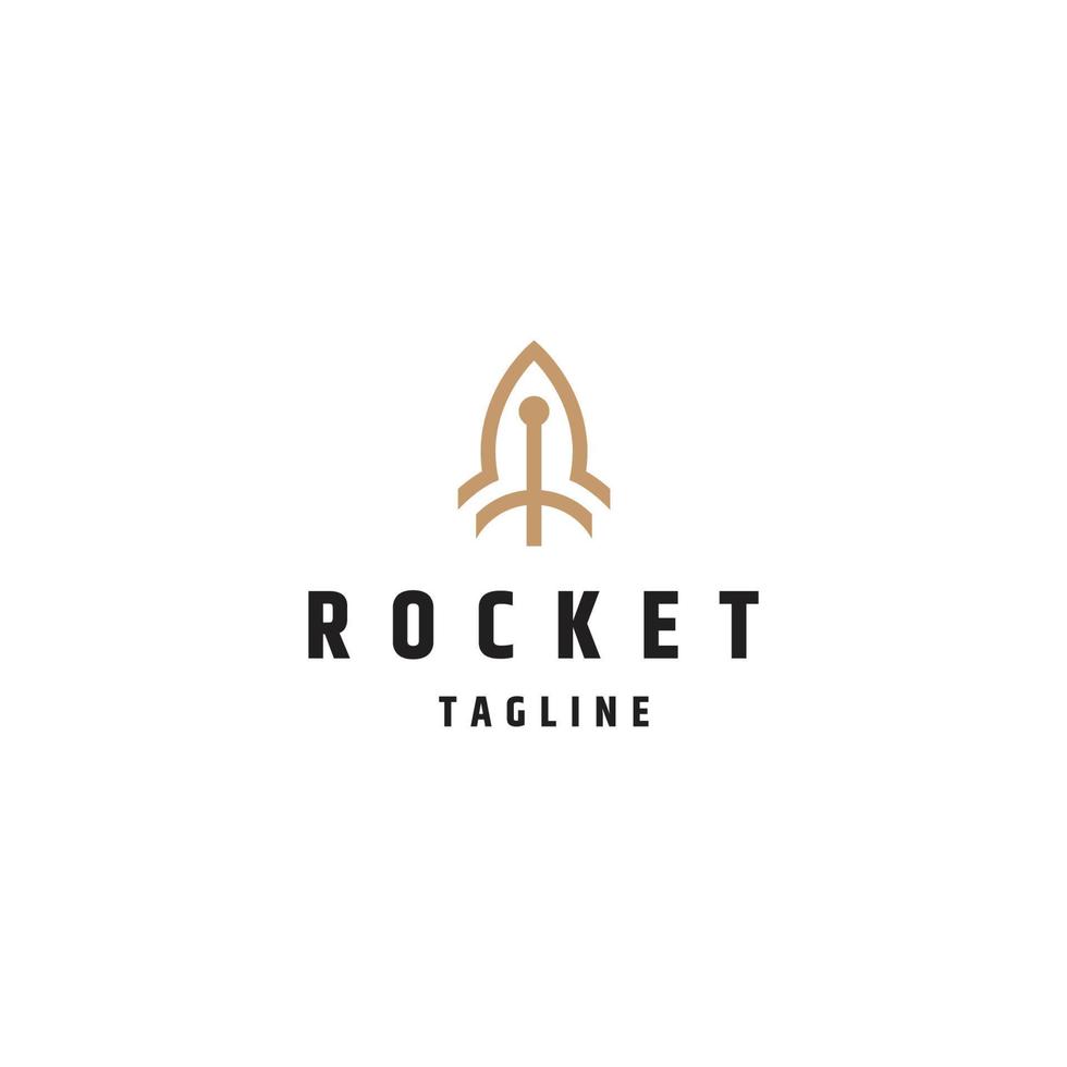 Rocket line logo icon design template vector