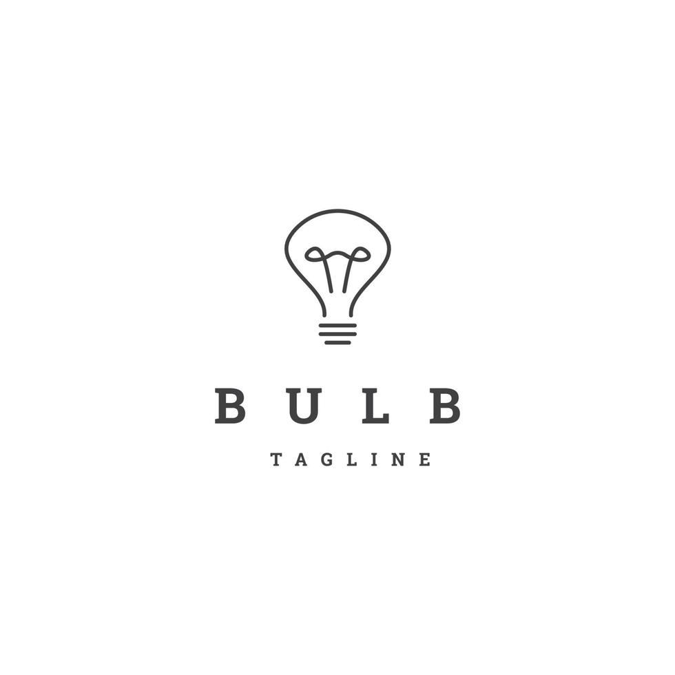 Bulb line logo icon design template vector
