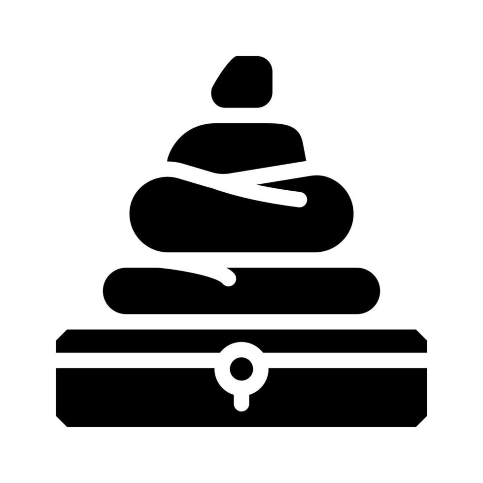 piedra para relajarse masaje glifo icono vector ilustración