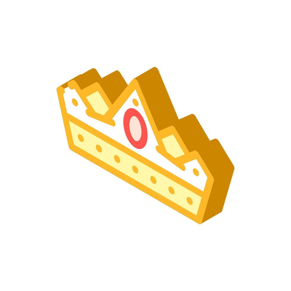crown fairy tale isometric icon vector illustration