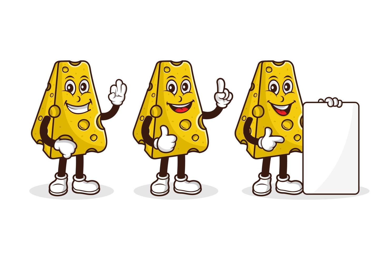 Cheese mascot cartoon character vector design illustration collection