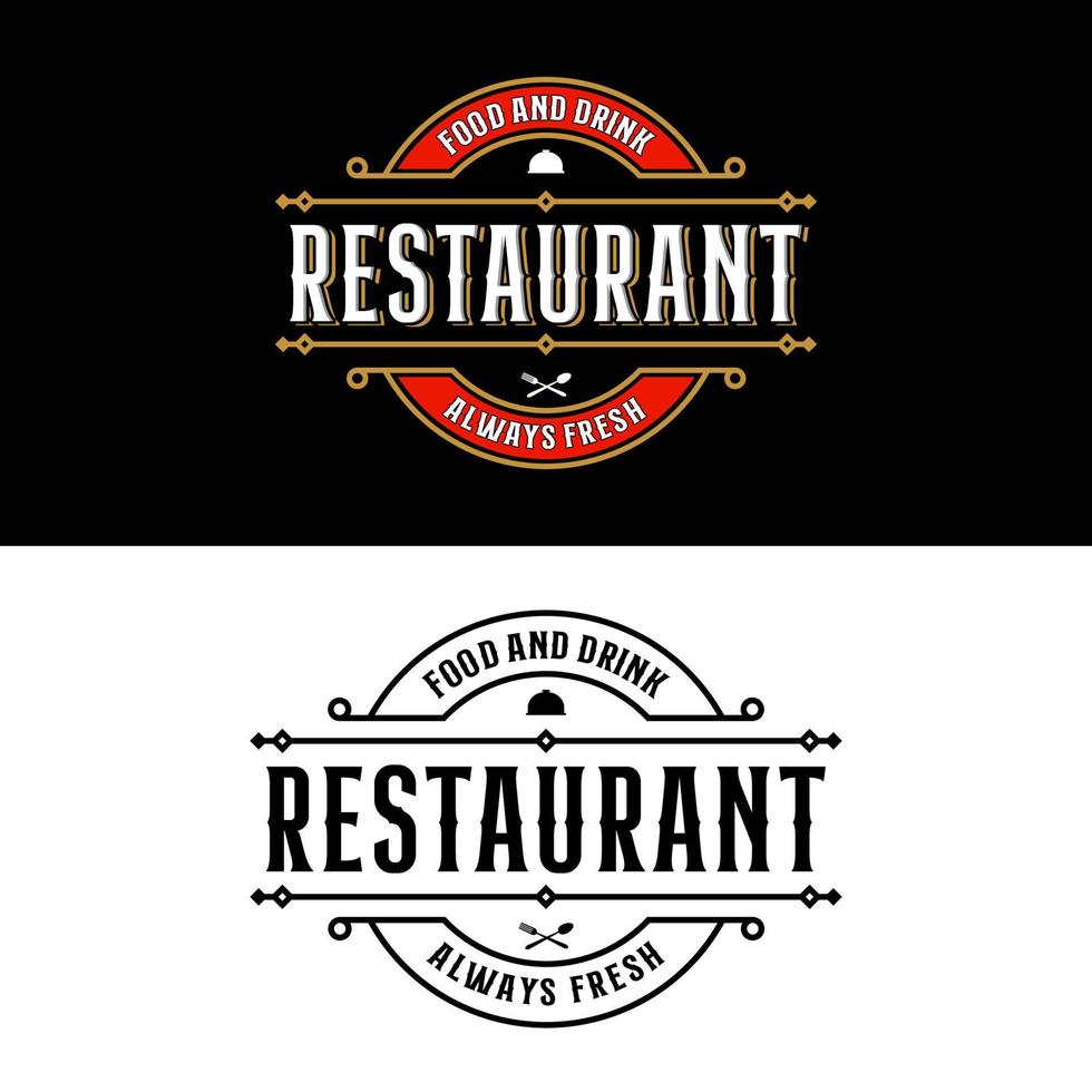 Restaurant food and drink always fresh vintage style design vector