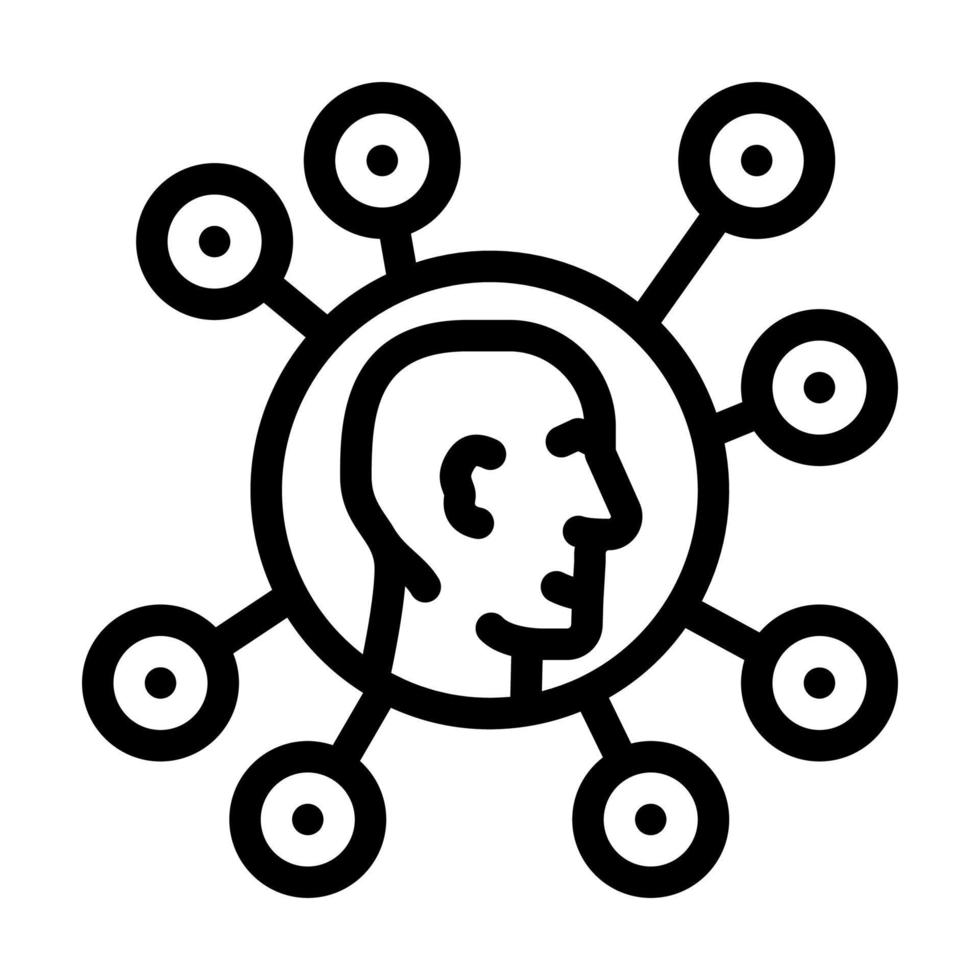 ilustración de vector de icono de línea de red de comunicación