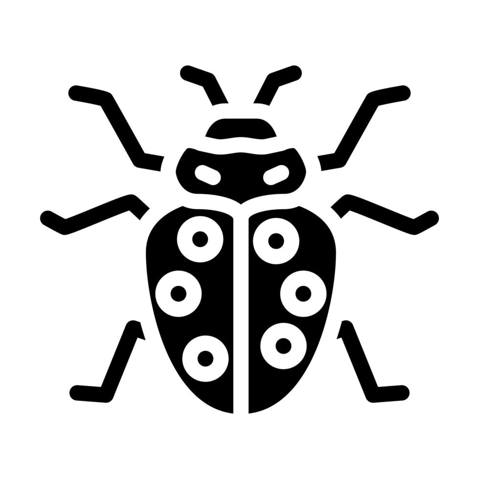 ladybug insect glyph icon vector illustration