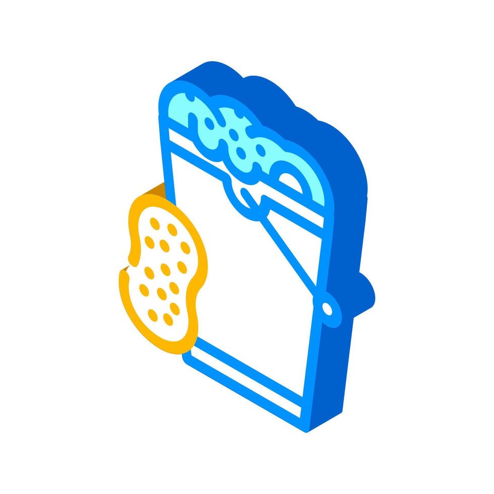 foamy water and sponge for car polishing isometric icon vector illustration