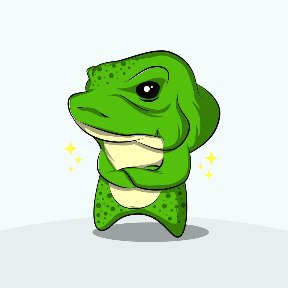 cute frog cartoon animal vector