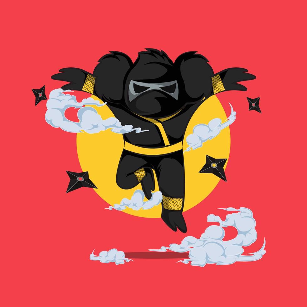 Koala ninja cartoon vector