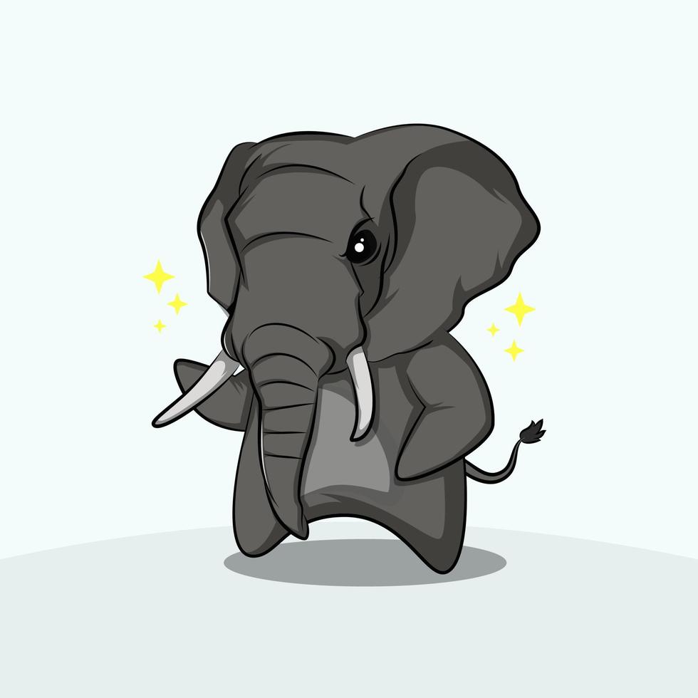 lindo elefante animal de dibujos animados vector