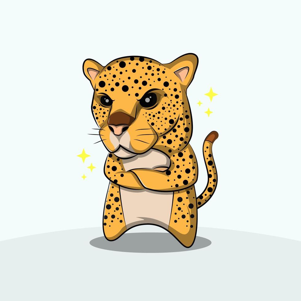 lindos animales de dibujos animados de leopardo vector