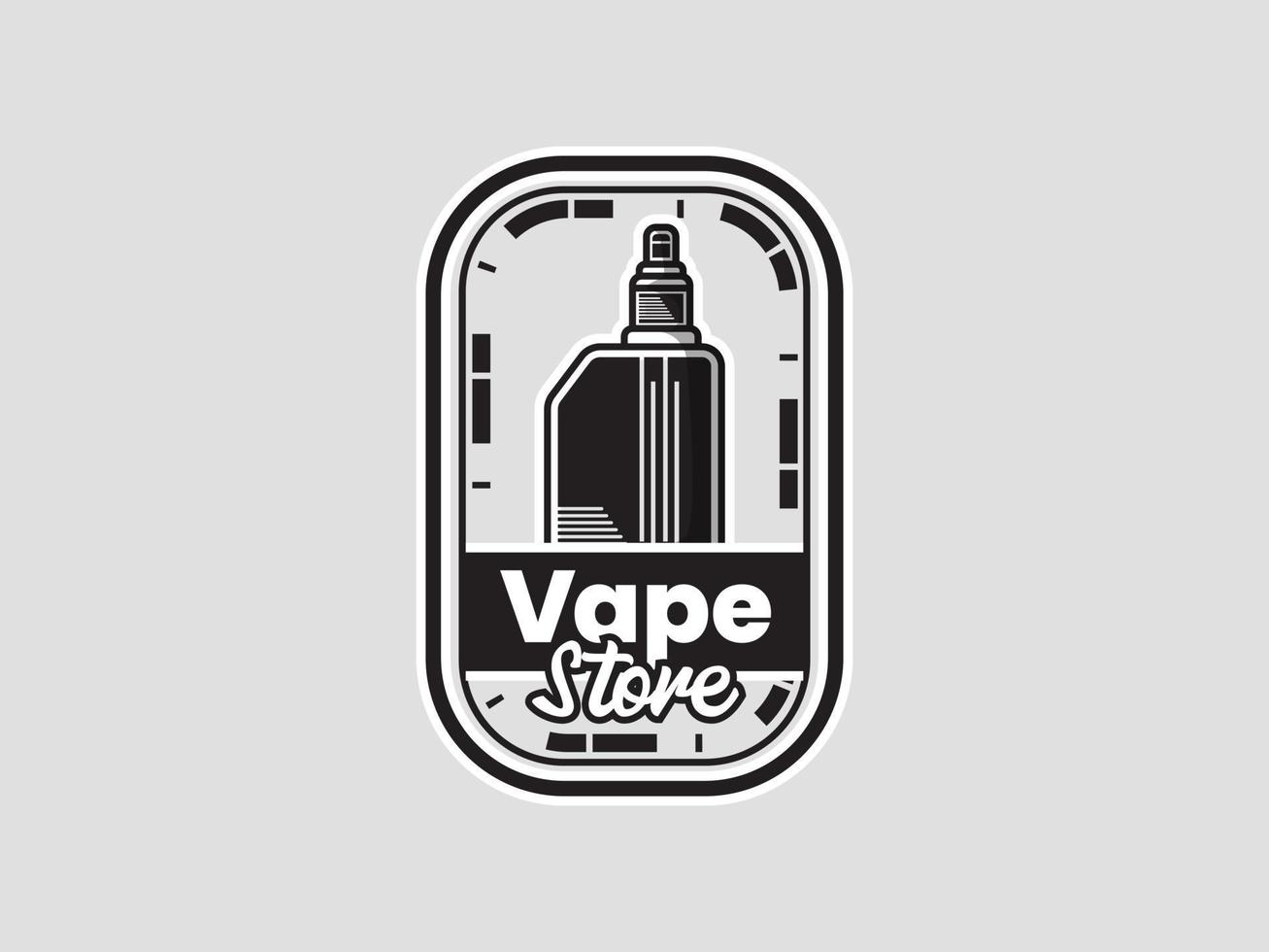 logotipo de la tienda de vape vintage vector