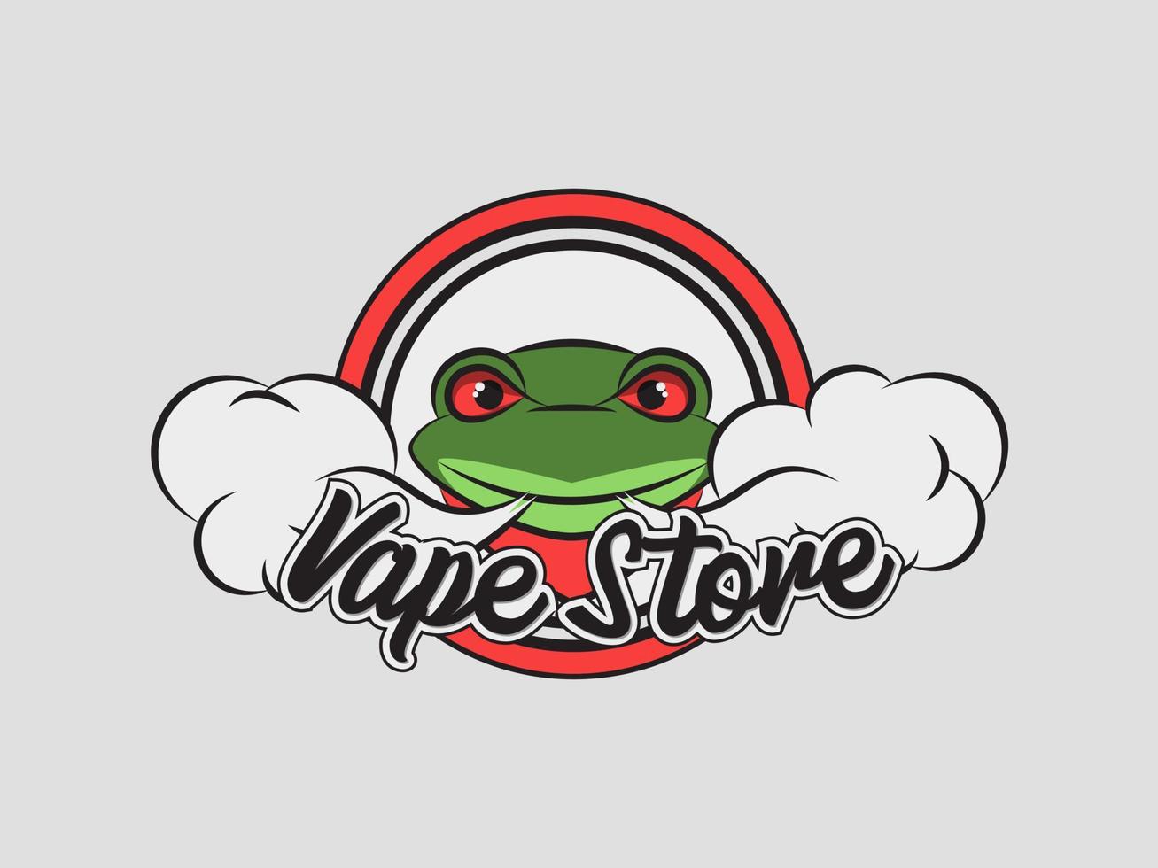 Frog holding vape logo and frog vaping logo vector