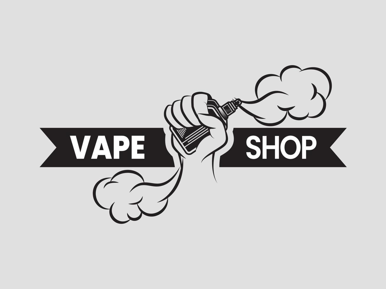 logotipo de la tienda de vape vintage vector