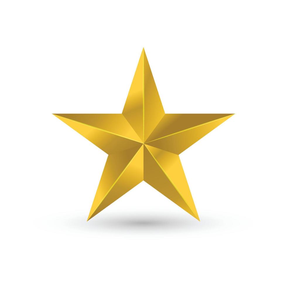 Gold star icon vector .