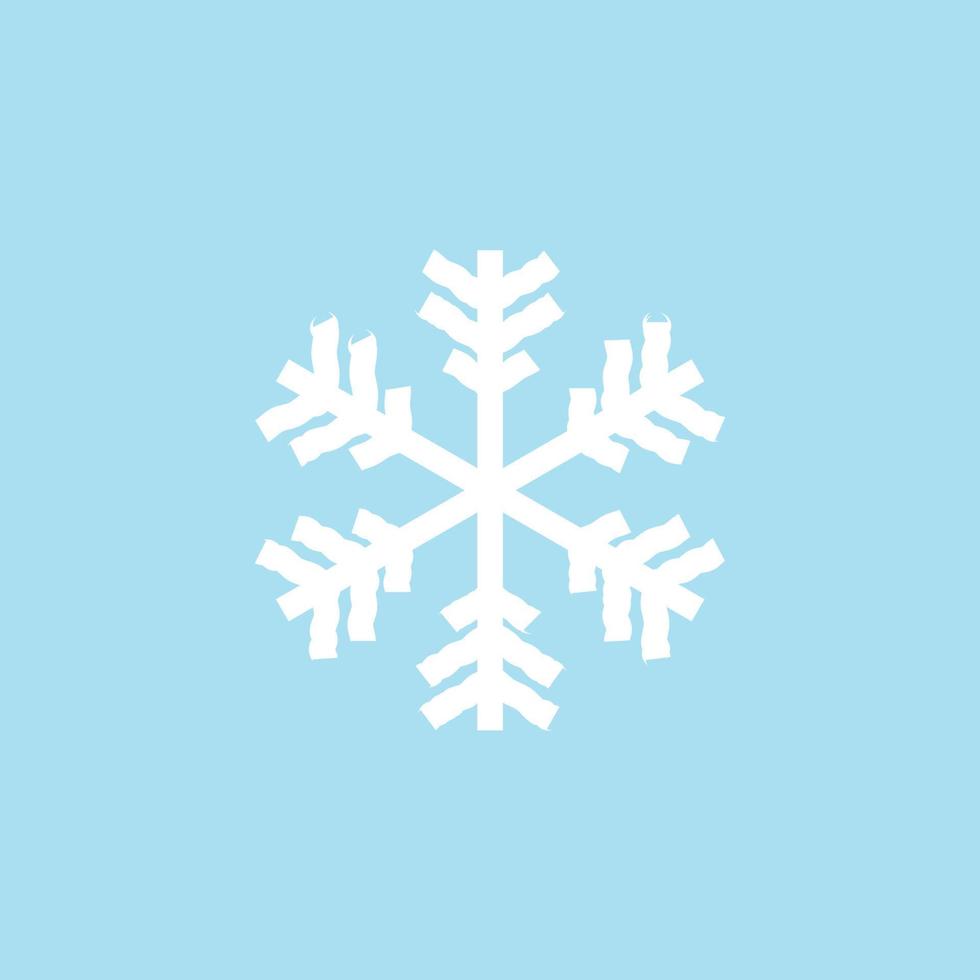 snowflake icon vector on blue background.