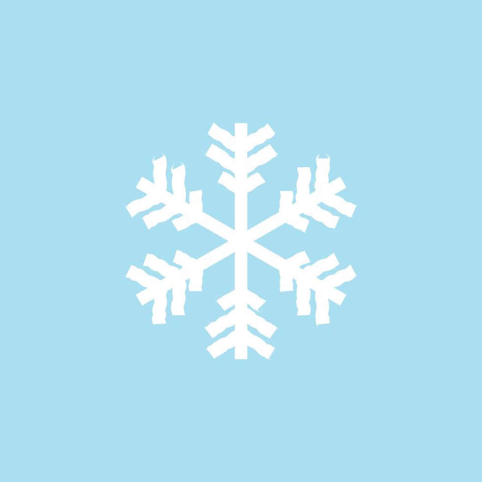 snowflake icon vector on blue background.