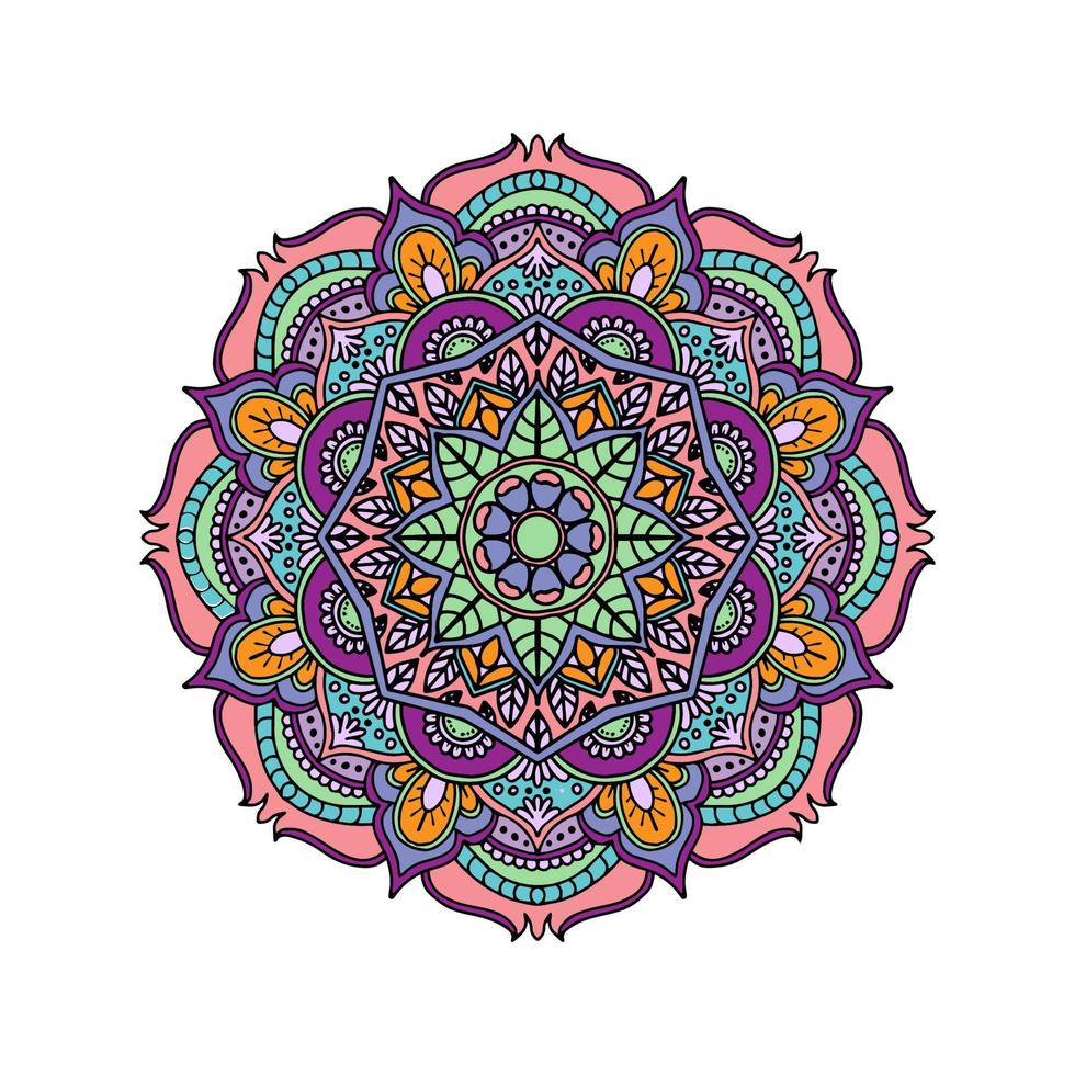 patrón circular con mandala para mehndi, tatuaje, hanna, decoración. ornamento decorativo en estilo étnico oriental. libro para colorear page.vector eps10 vector