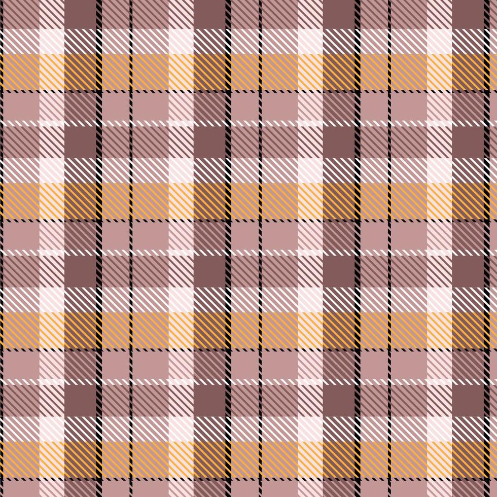 Plaid check patten in brown navy, gray,orange,black and white.Seamless fabric texture for print. vector