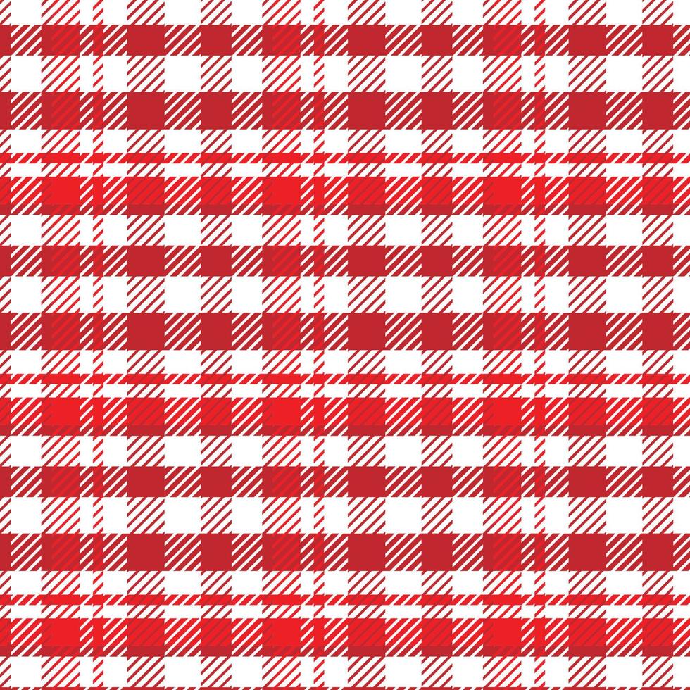 patrón sin costuras a cuadros de tartán tejido escocés rojo y blanco. vector