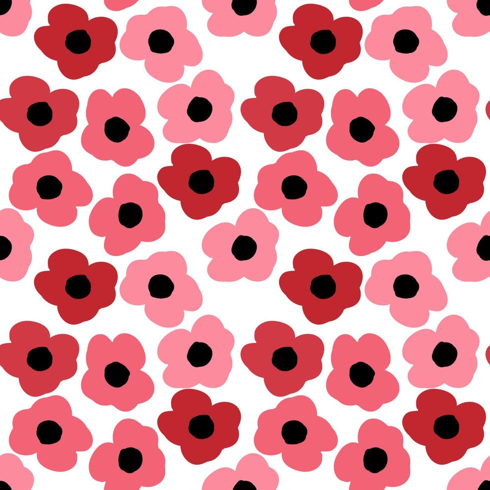 Seamless vector cute flower pattern.