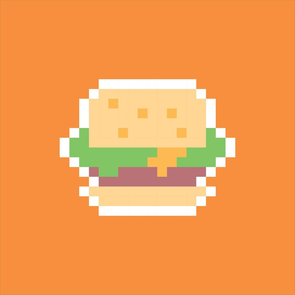 Pixel art 8bit. Hamburger vector