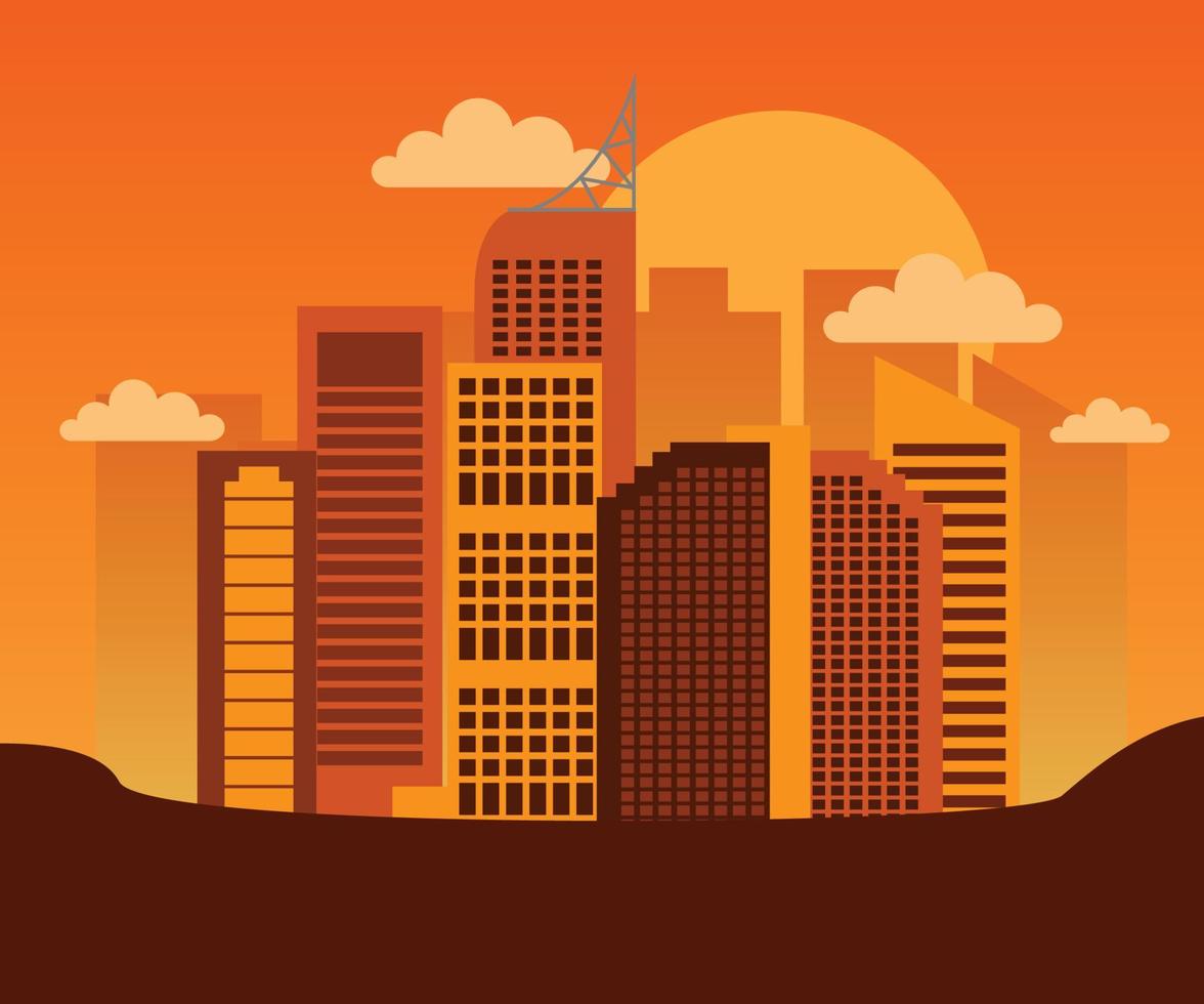 silhouette of buildings in the city of jakarta vector