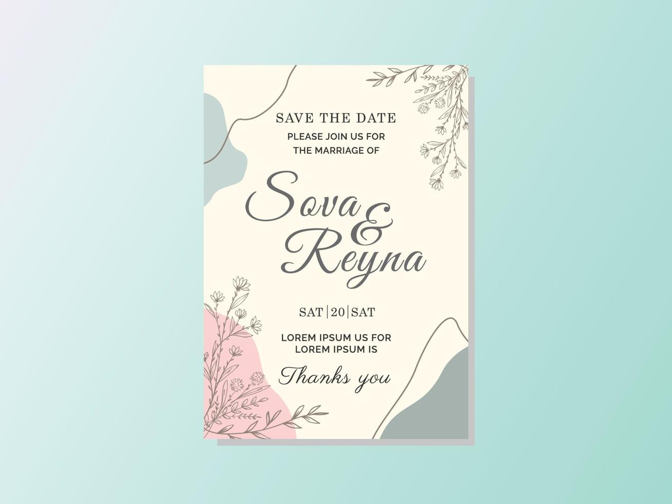 simple wedding invitation vector