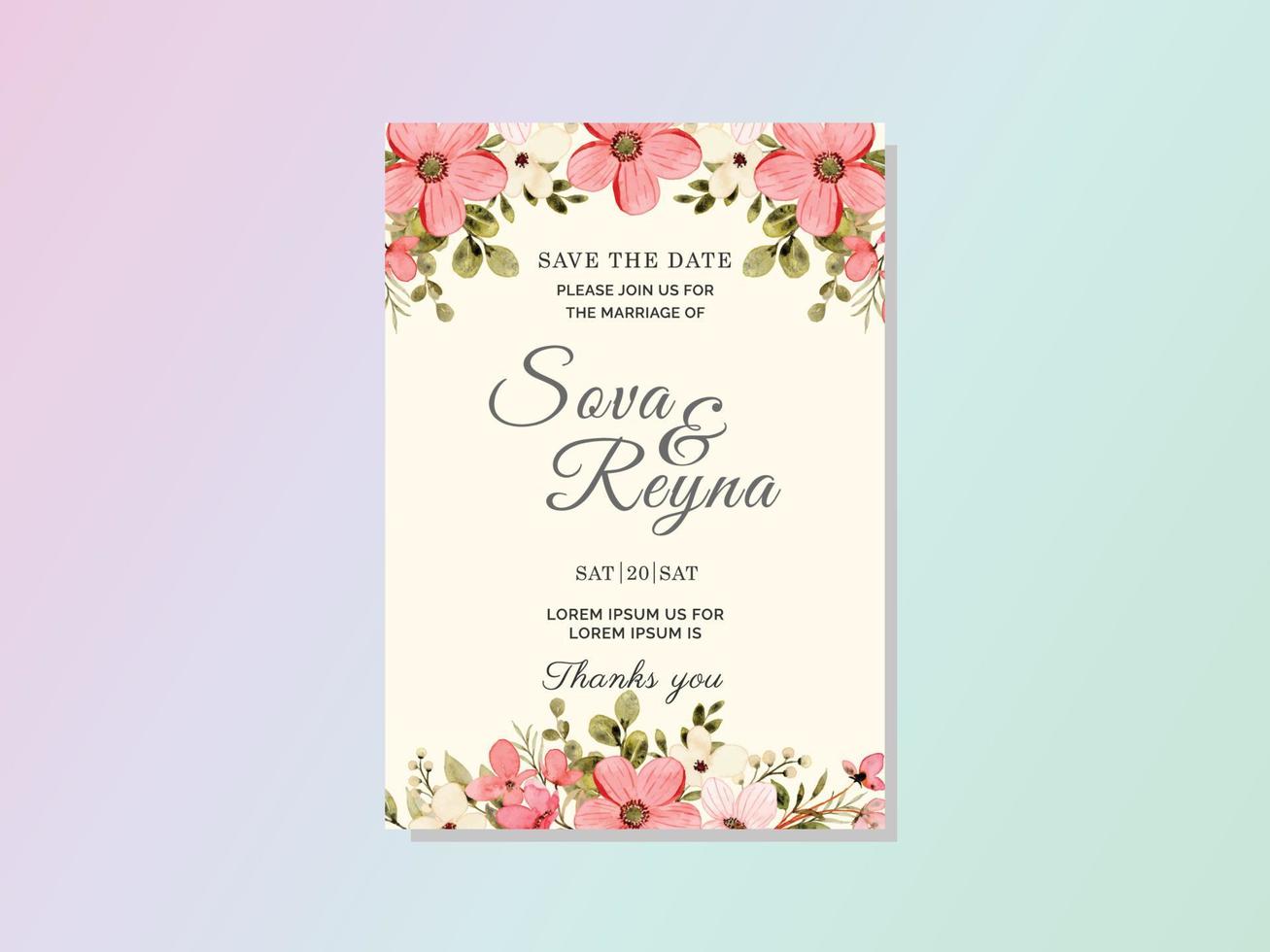 vector libre de plantilla de tarjeta de invitación de boda