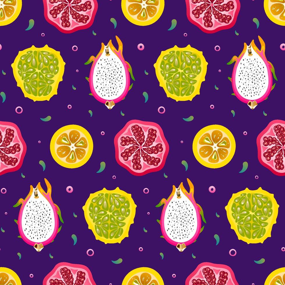 Fresh Fruit Vector Seamless Pattern