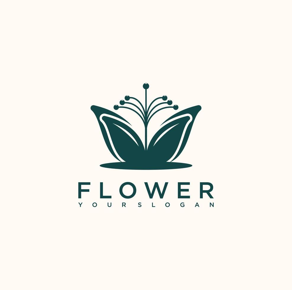 logotipo de flor de lujo femenino vector