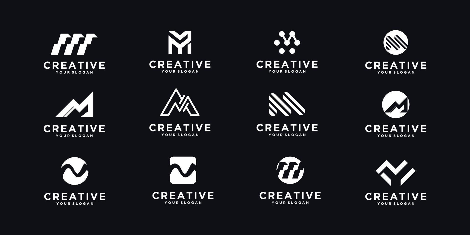 set of initial M logo, reference for business 8247257 Vector Art at