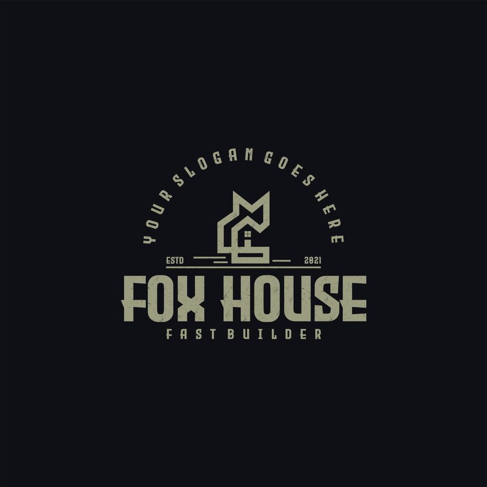 fox house logo,logo reference for business vector