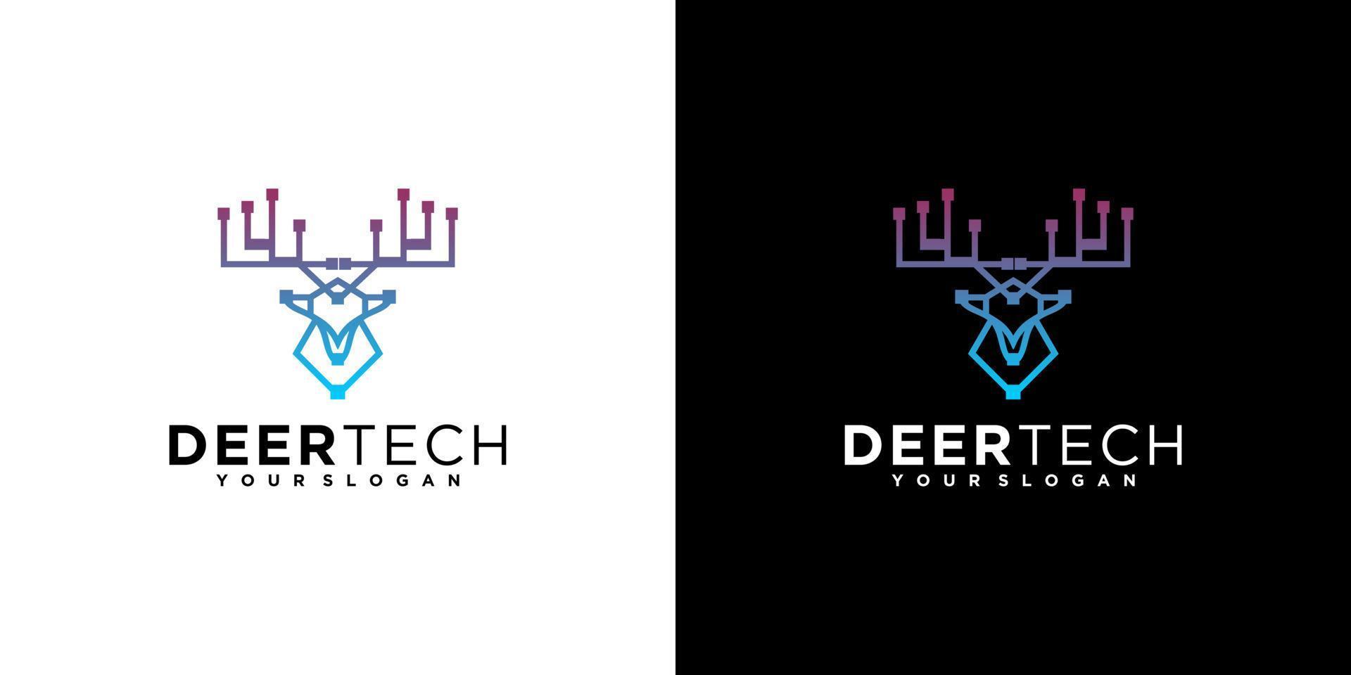 deer tech logo inspiration vector