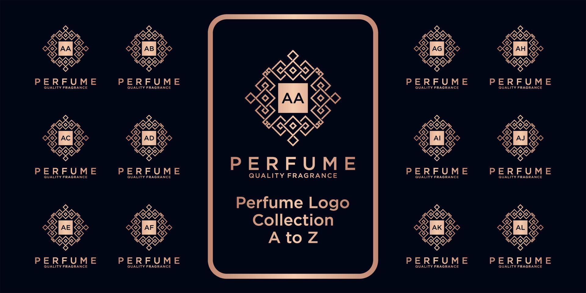 luxury perfume logo collection with initial concept. vector